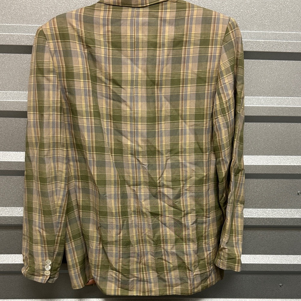GAP Womens Plaid Linen Vintage Blazer Office Jacket Size Medium Retro Preppy 90s - Picture 5 of 8